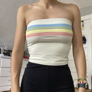colorful striped tube top